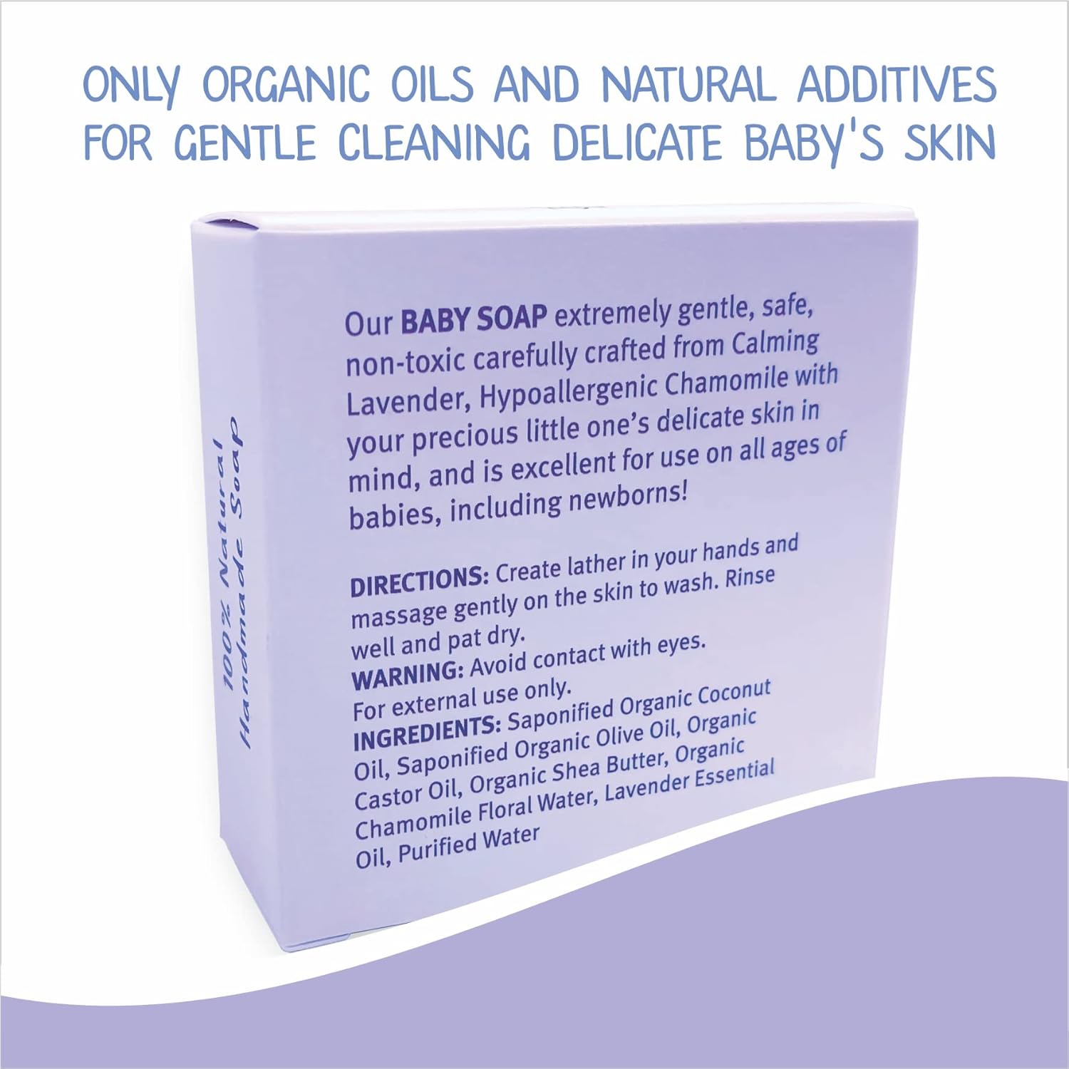 Relaxcation Baby Soap Bar with Lavender Essential Oils, Organic Chamomile Water and Shea Butter - Naturally Cold Processed in USA (1) : Beauty & Personal Care