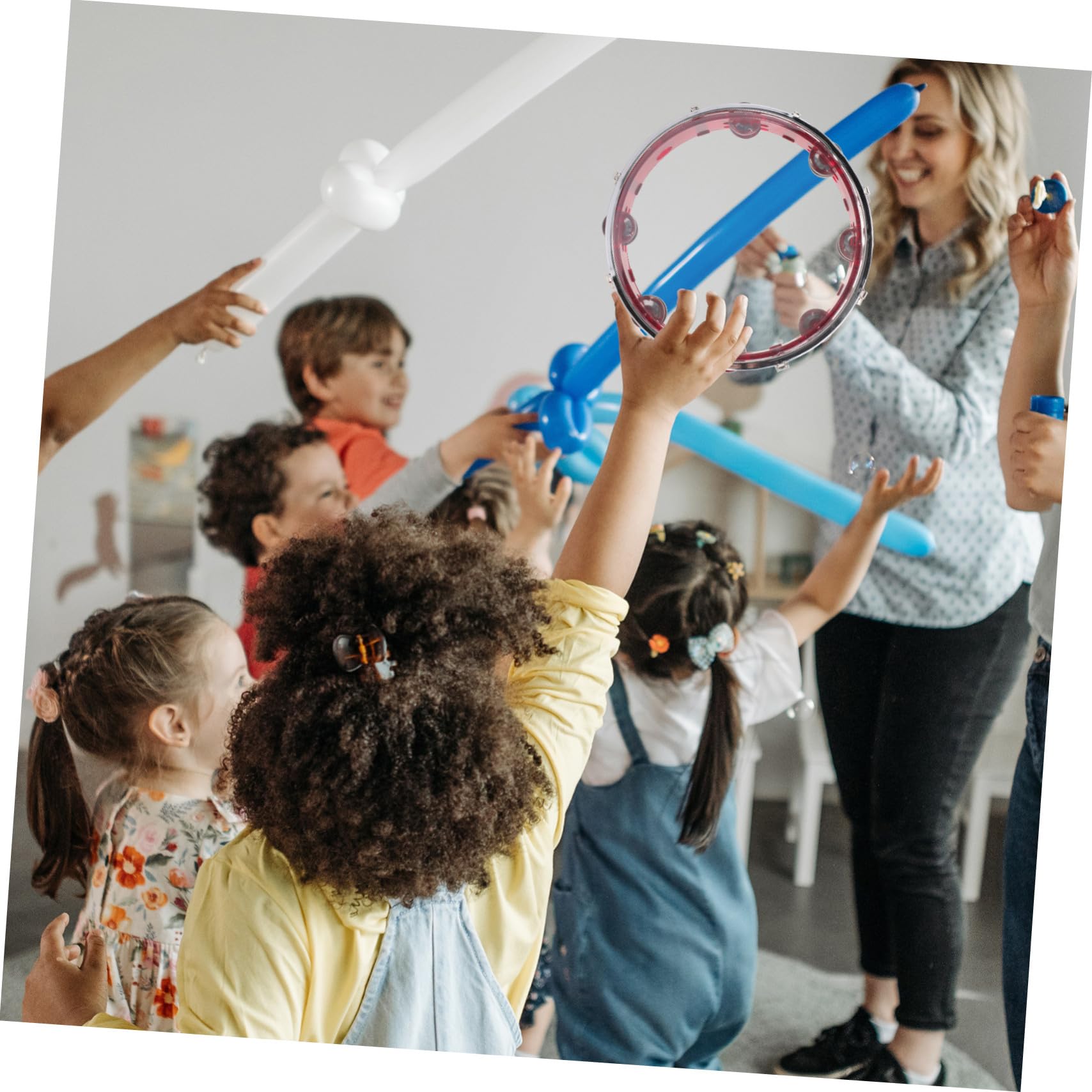 Tamburello Mano Strumento Tamburello Tamburo Mano Percussione Campana Tamburelli per Feste Educativo