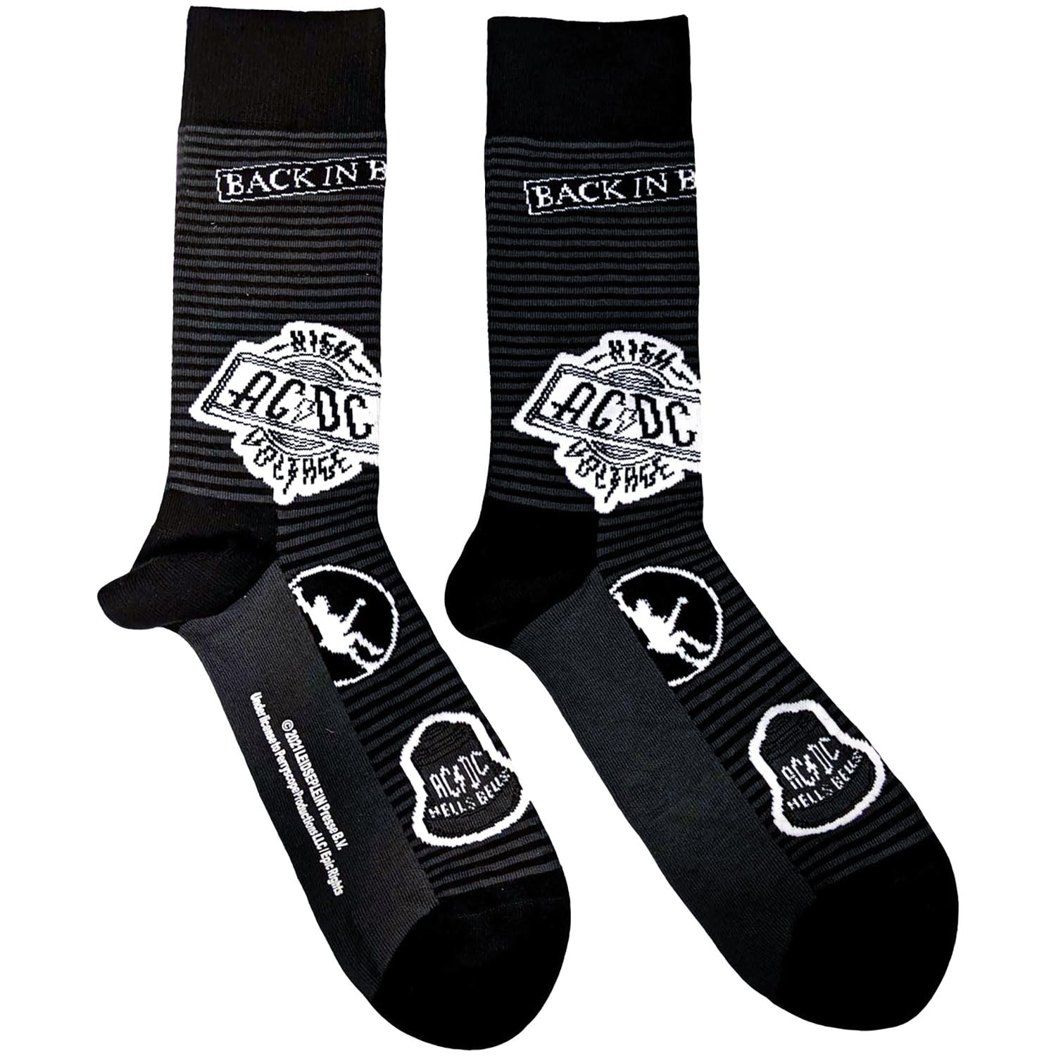 Paradiso Clothing Men's Black Ac/Dc Icons Socks