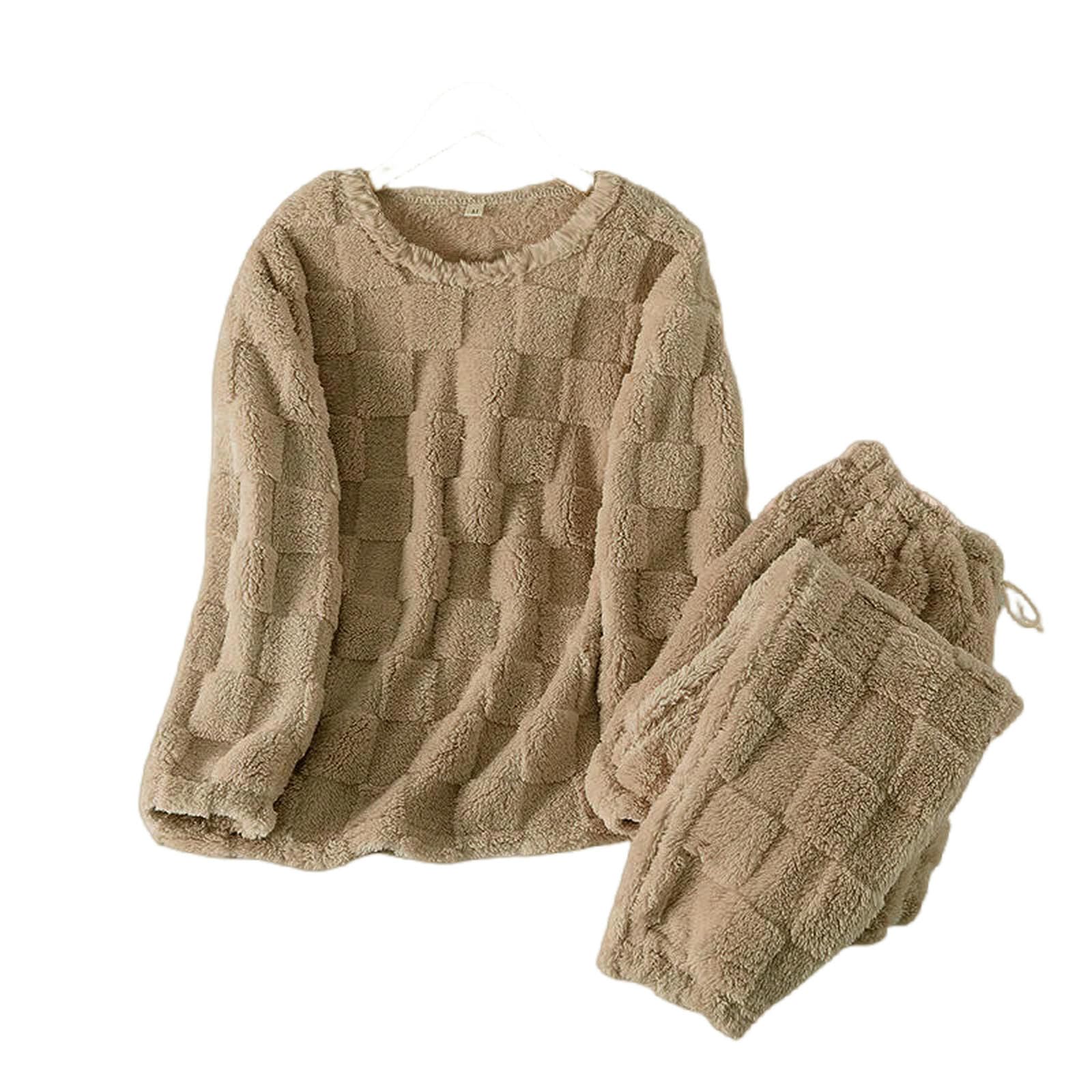 Piżama samochodowa zimowa w kratkę-khaki-s