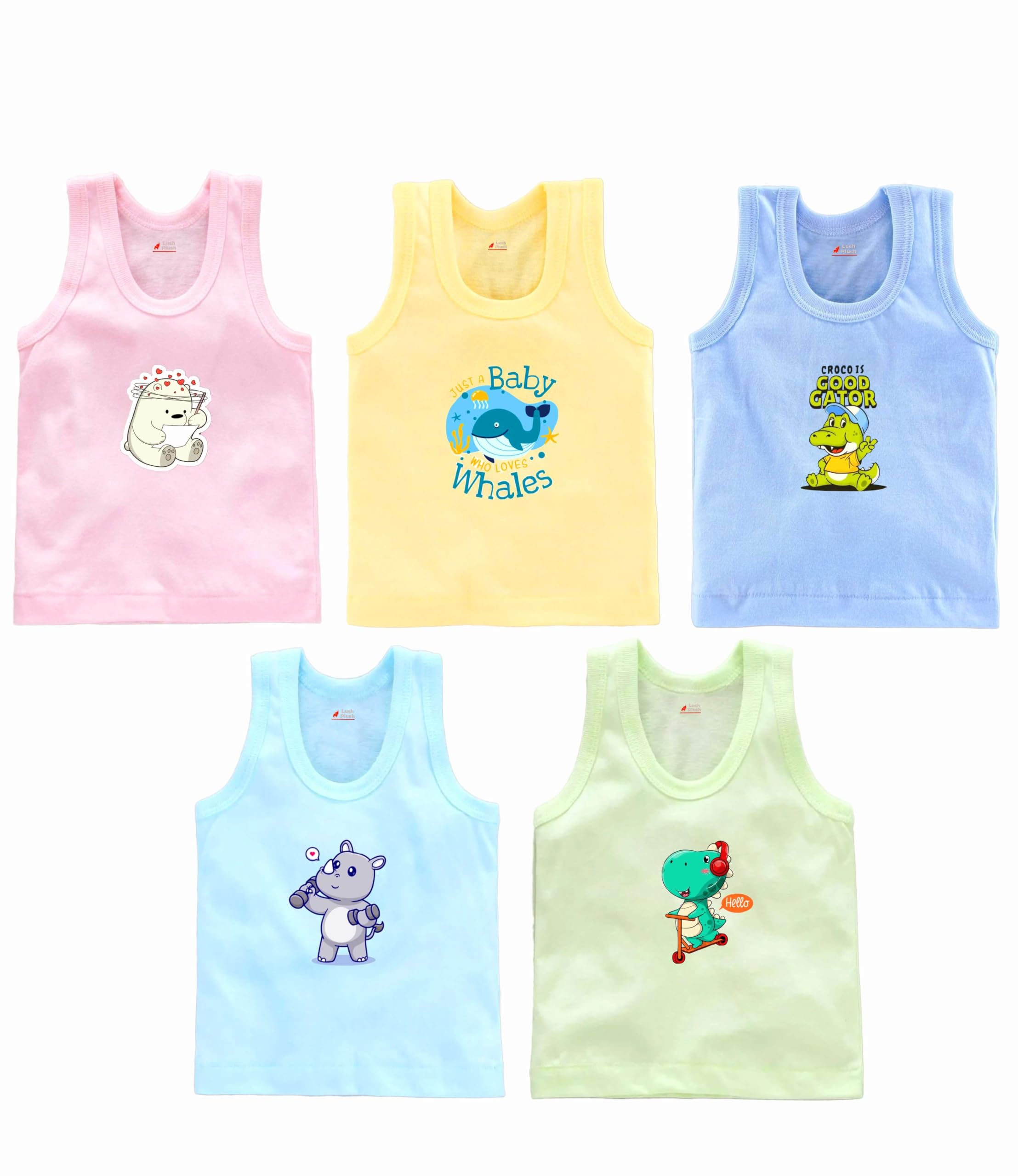 Baby Boys Relaxed Fit White Cotton Vest | Lightweight, Breathable | Ganji | Banian | Baniyan | Kids Sando for Infant Newborn Toddler