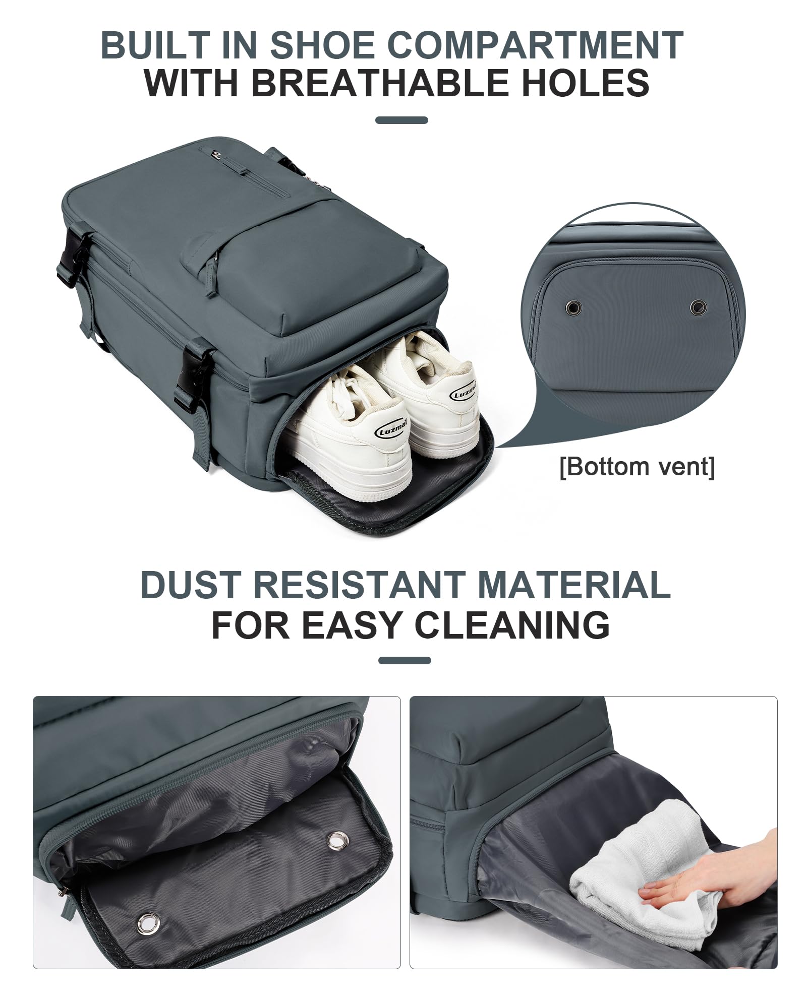 Borse da Cabina per Ryanair 40x20x25 Bagaglio a Mano Zaino Borsa Zaino da Viaggio, Zaino da trekking,da uomo, zaino casual per laptop da 14 pollici per scuola con porta di USB