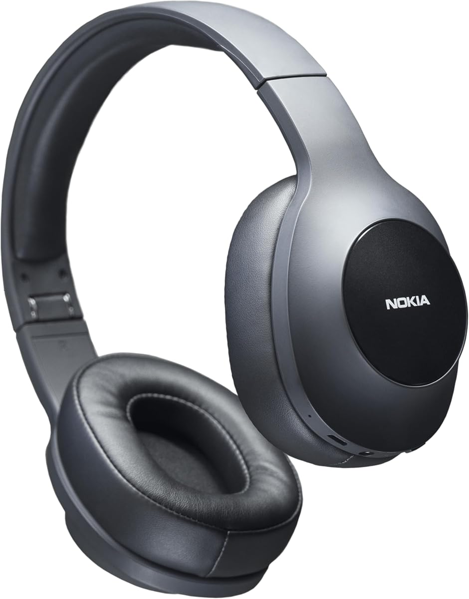 Essential Wireless Headphones - Universal Bluetooth - 40 Hours Playback - Soft Leather Over Ear with Foldable Headband,Black