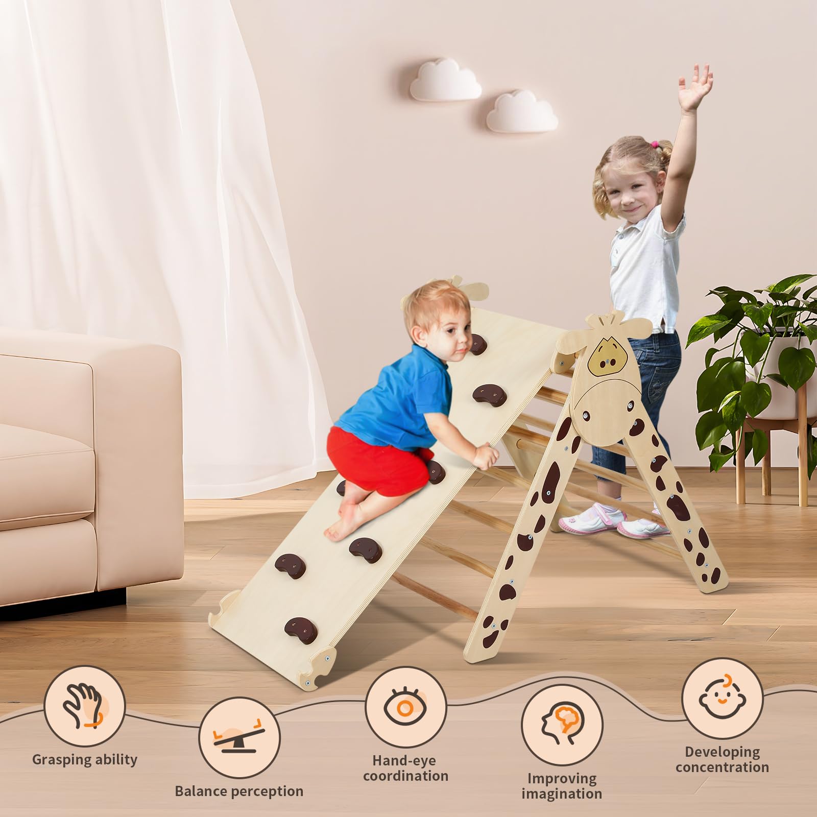 Amazon.co.jp: 3 in 1 Pikler 三角形セット 屋内 木製 モンテッソーリ 