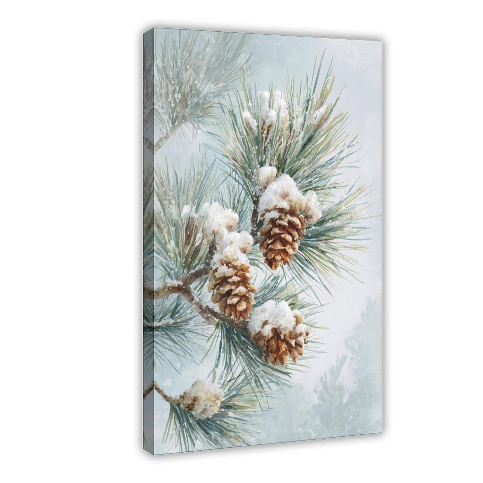 MRYCQ Snowy Pine Cone Poster Canvas Poster for Living Room Decor Gift
