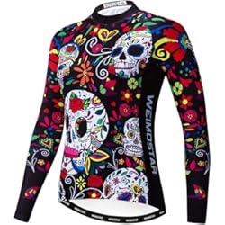 Vestimenta De Ciclista Mujer Maillot de ciclismo para mujer, manga larga, para carreras, bicicleta de montaña, deporte, color negro y rojo