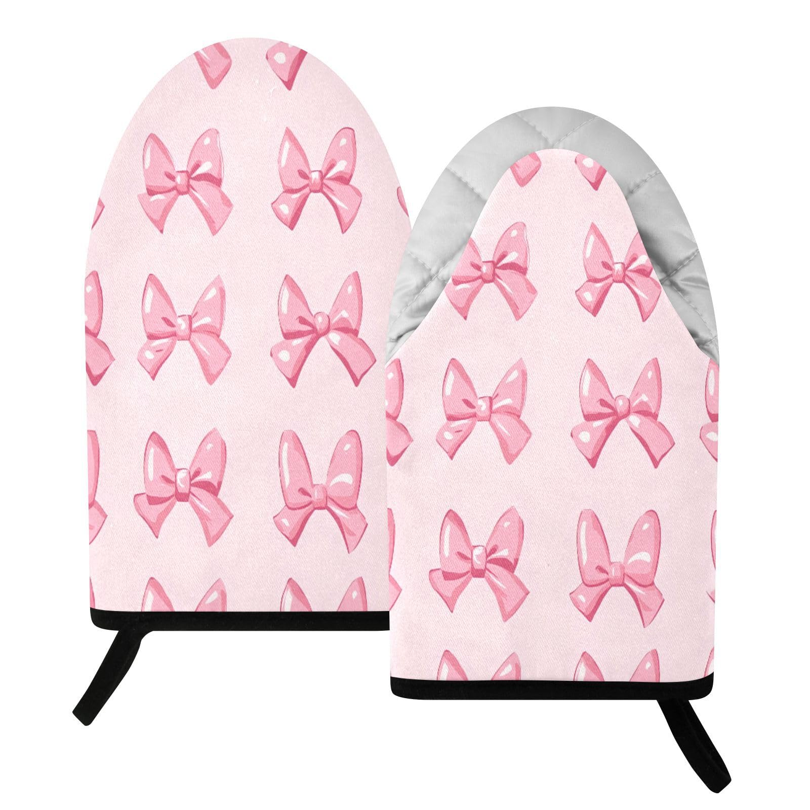 BURSTDDY Bows Oven Mitt,Heat Resistant Kitchen Mitts for Cooking