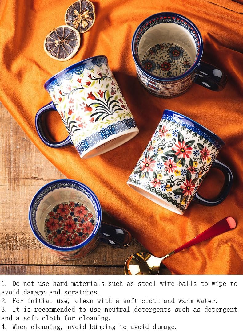 Amazon.com | Pottery Coffee Mug,14oz, Hand Painted Ceramic Tea Cups with  Unique Design for Hot or Cold Drinks (Exotic daisy): Coffee Cups & Mugs