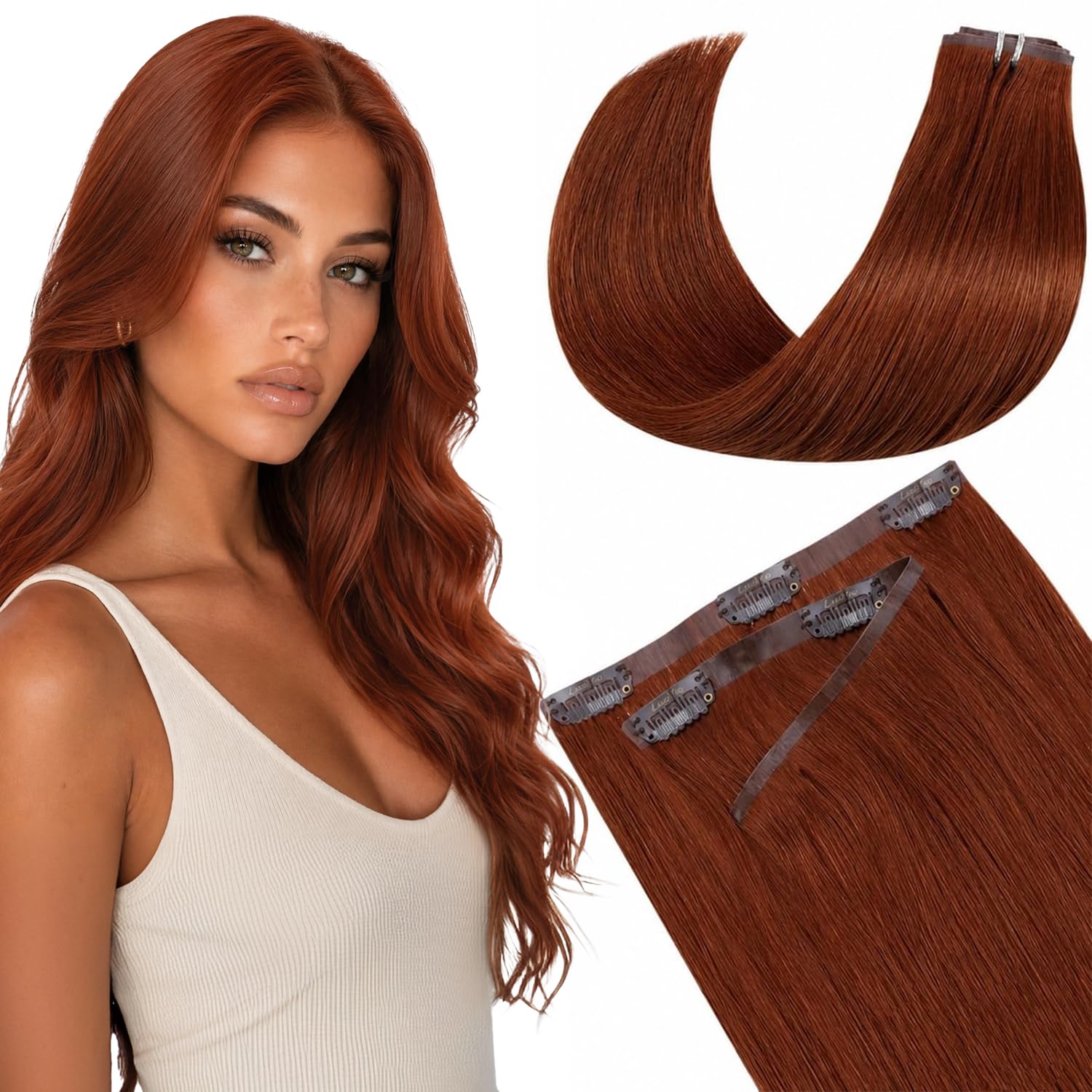 LaaVoo Extensions Echthaar Echt Haar Extension Clip Haarverlängerung Echthaar