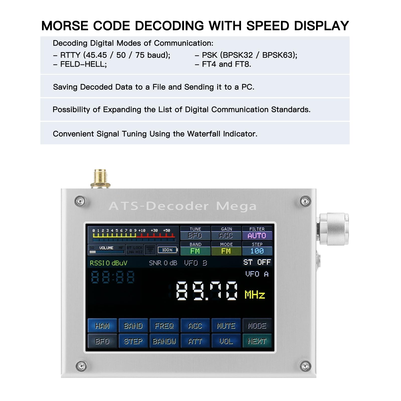 ATS-Decoder Mega SDR Radio AM FM SYNC SSB CW DIGI Empfänger Verbessert Version von ATS25 max-Decoder