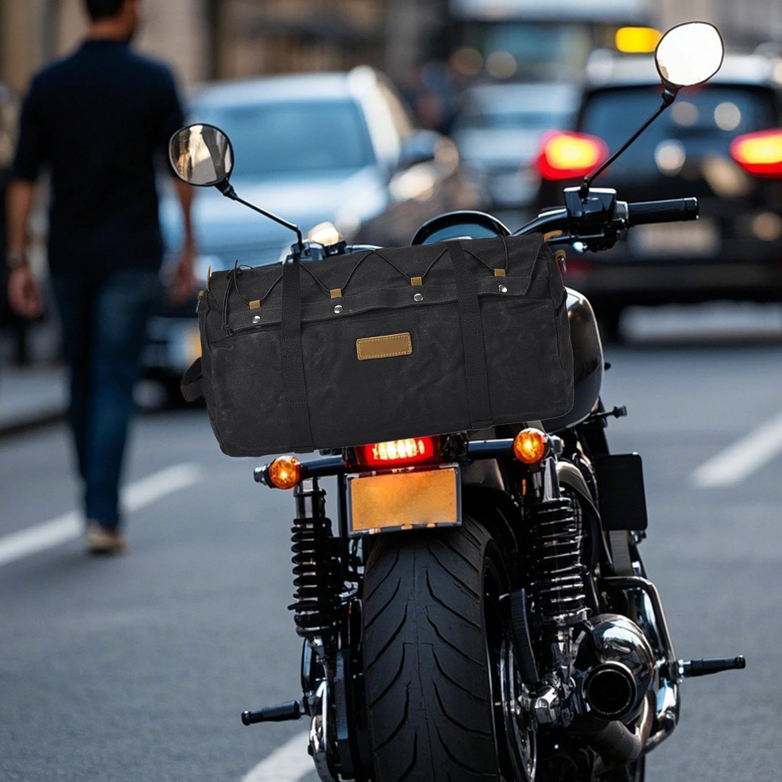 Borsa da viaggio in moto, borsa per bagagli in moto Backpack di stoccaggio | per cicli esterni impermeabili retrò con cerniera e fibbia per vari