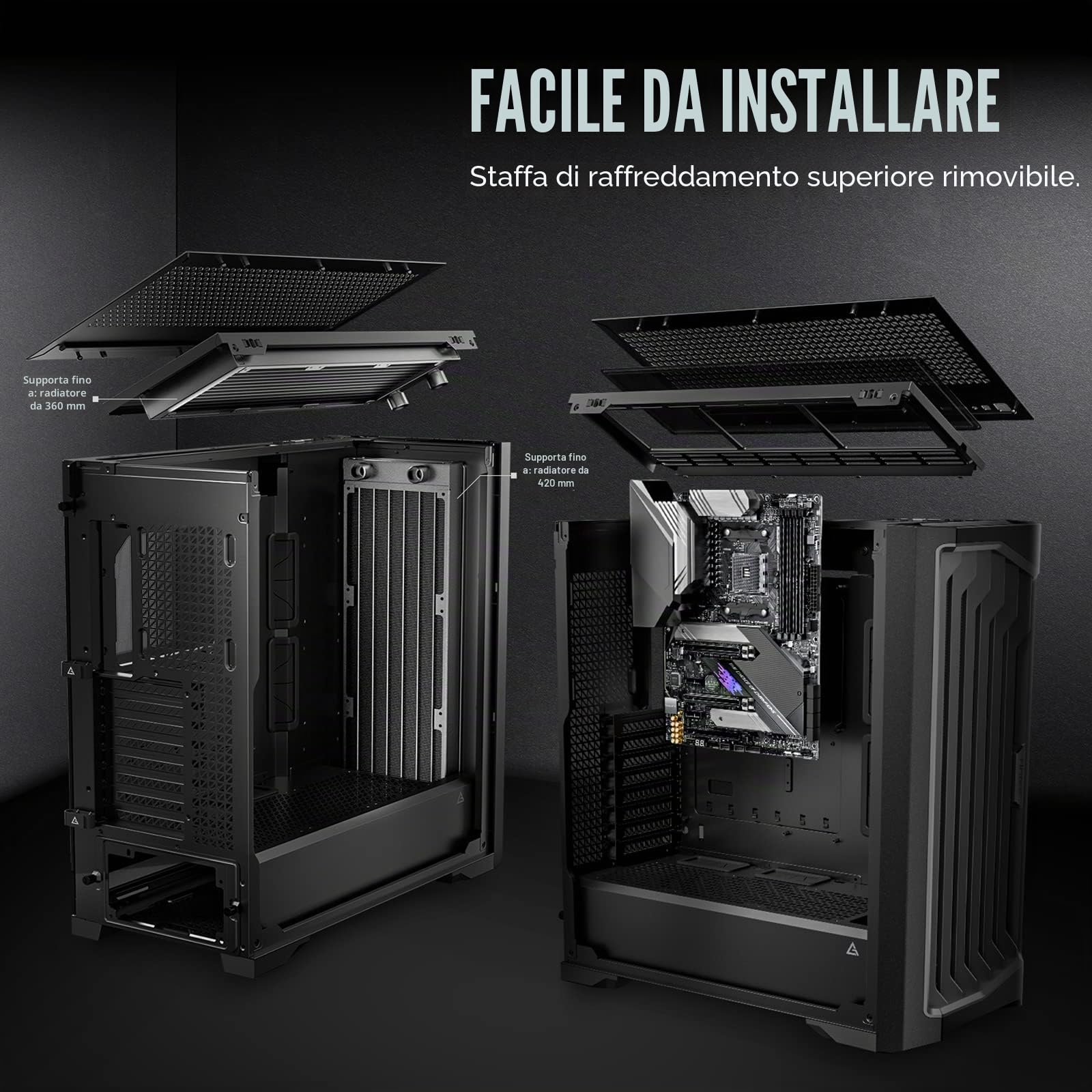 Antec Boitier Grand Tour E-ATX Performance 1 FT con pannelli in vetro (Nero)