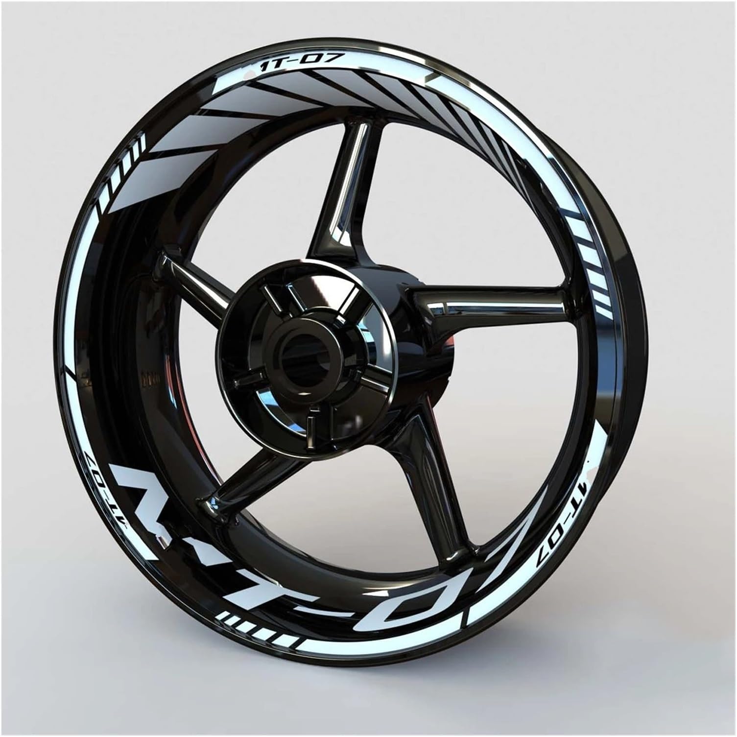 Motorbike Wheel Stickers for Ya&maha for Mt 07 2022 2014 Wheel Sticker for Mt07 Rim Decal Front and Rear Set Rim Decals(Red White)