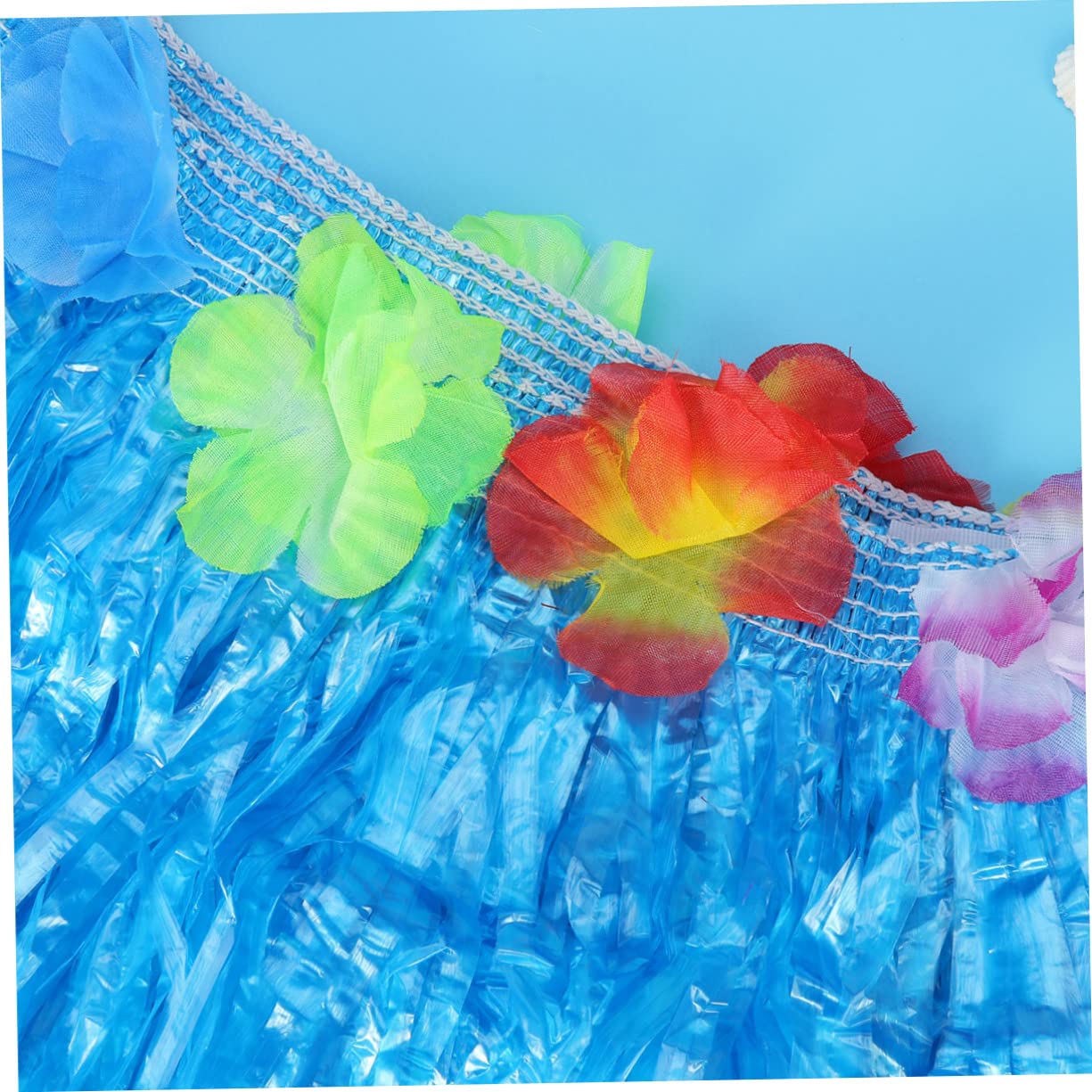 BESTYASH Tropical Grass Dance Skirt Women's Hawaiian Costume Accessory Set Flower Jewelry