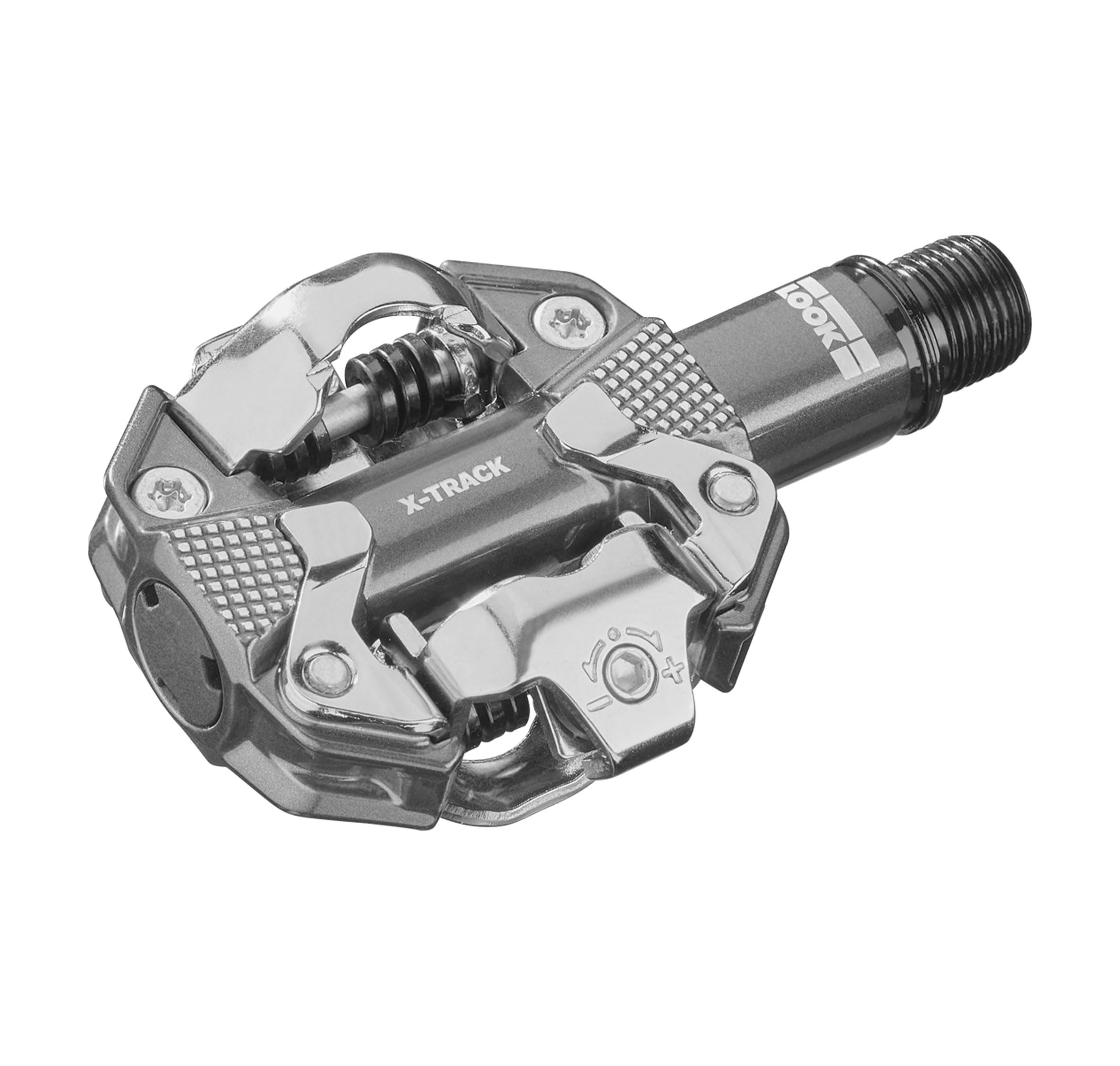 Look X-Track Silver - Aluminium MTB/Gravel Pedale SPD kompatibel, Plattform 350mm²