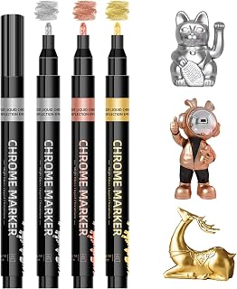 Excefore Excefore oil-based Chrome Mirror Paint Pens ✅【3PCS SILVER & GOLD OIL-BASED CHROME MIRROR PAINT PENS】Our set includes three premium metallic marker pens in gold, silver, and rose gold. These versatile pens are perfect for adding a reflective gloss to any DIY craft or resin supplies project, making them an essential addition to your coloring to