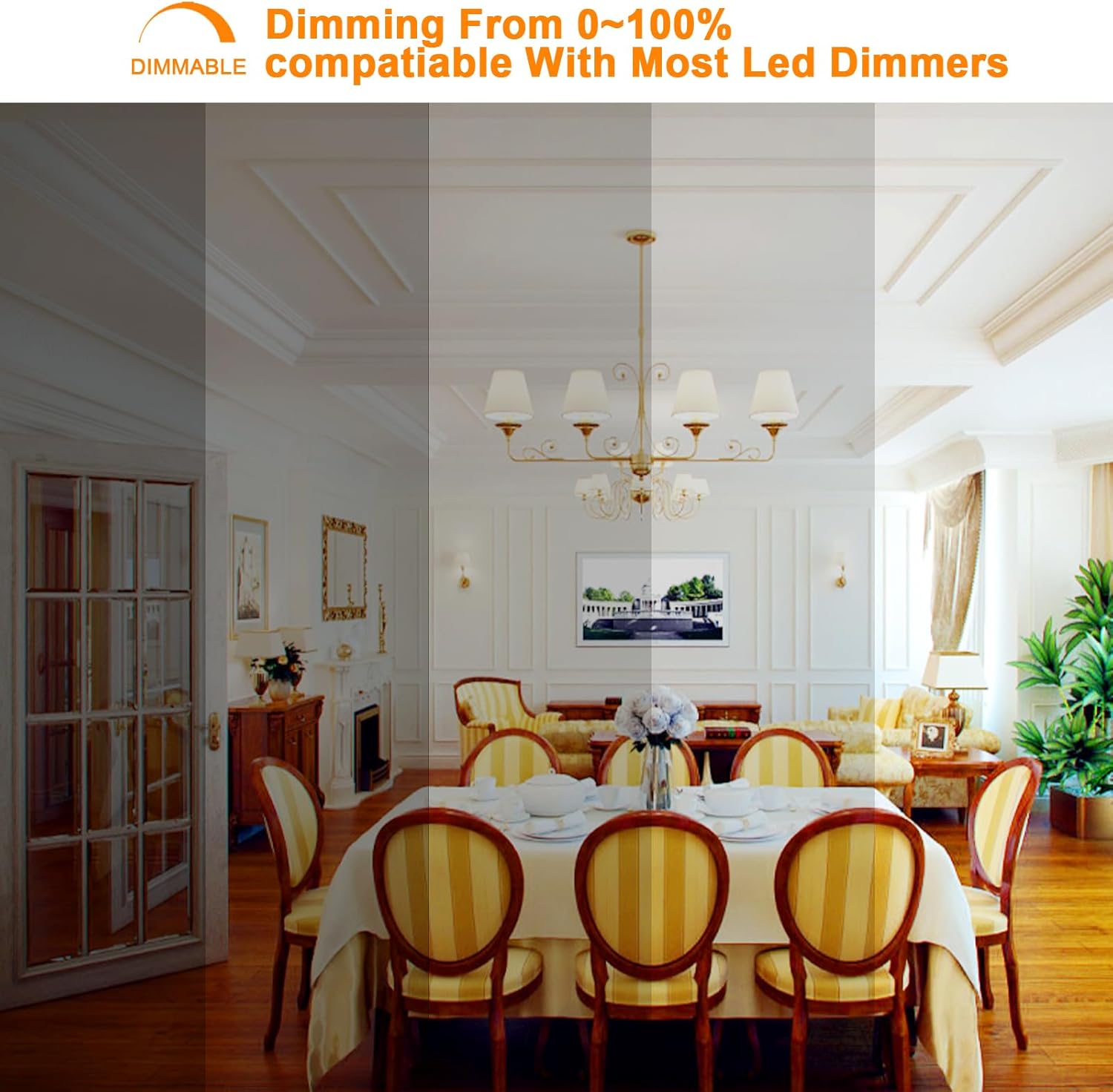 E12 100W Dimmable Replacement LED Candelabra Bulbs C7 4000K Natural White 10W 1000 Lumen T6 LED Chandelier Light Bulbs for Ceiling Fan Pendant Lighting Salt Lamp, 6 Pack
