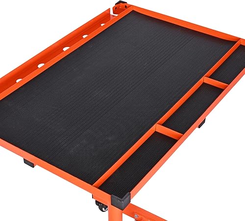 Miniatura 5 de Eisen Mechanics Mesa de trabajo rodante, mesa de bandeja móvil ajustable para tienda, garaje, bricolaje. Bandeja de herramientas con ruedas.