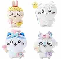 ハチワレ ぬいぐるみ マスコットホルダー　2点セットちいかわ サンリオ Amazon.co.jp: ちいかわ サンリオコラボ ぬいぐるみ