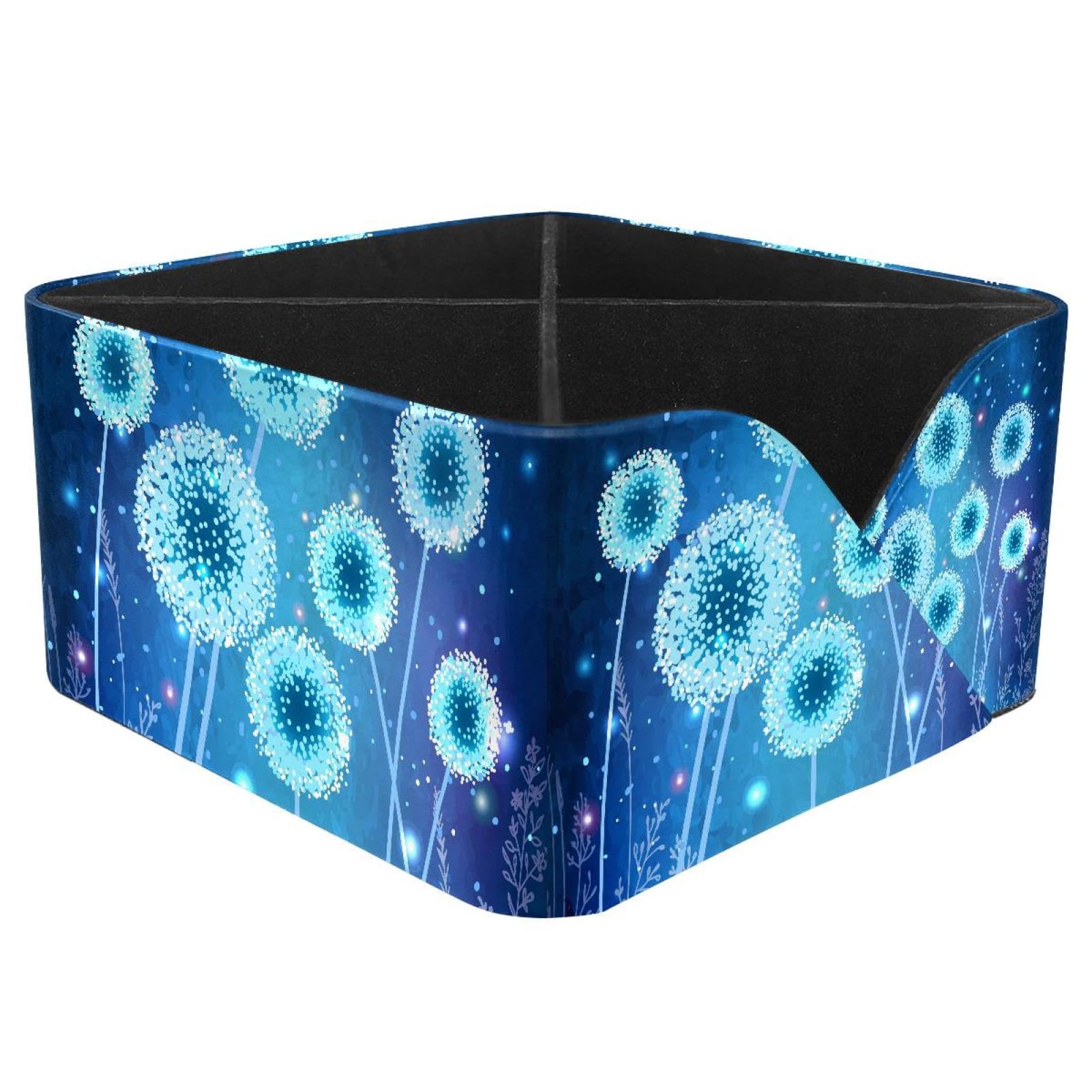 KengjuTesu Fantasy Dandelion Desktop Organizer Pen Holder, Rectangular Pencil Cup for Office, Study and Makeup Stations