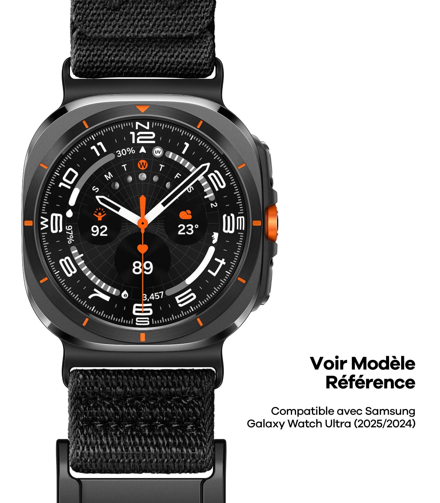 Aulumu CS03 Bracelet Galaxy Watch Ultra 47mm, Bracelet avec Boucle Magnétique en Titane, Bande Tricotée Gaufrée pour Galaxy Watch Ultra (2025/2024)