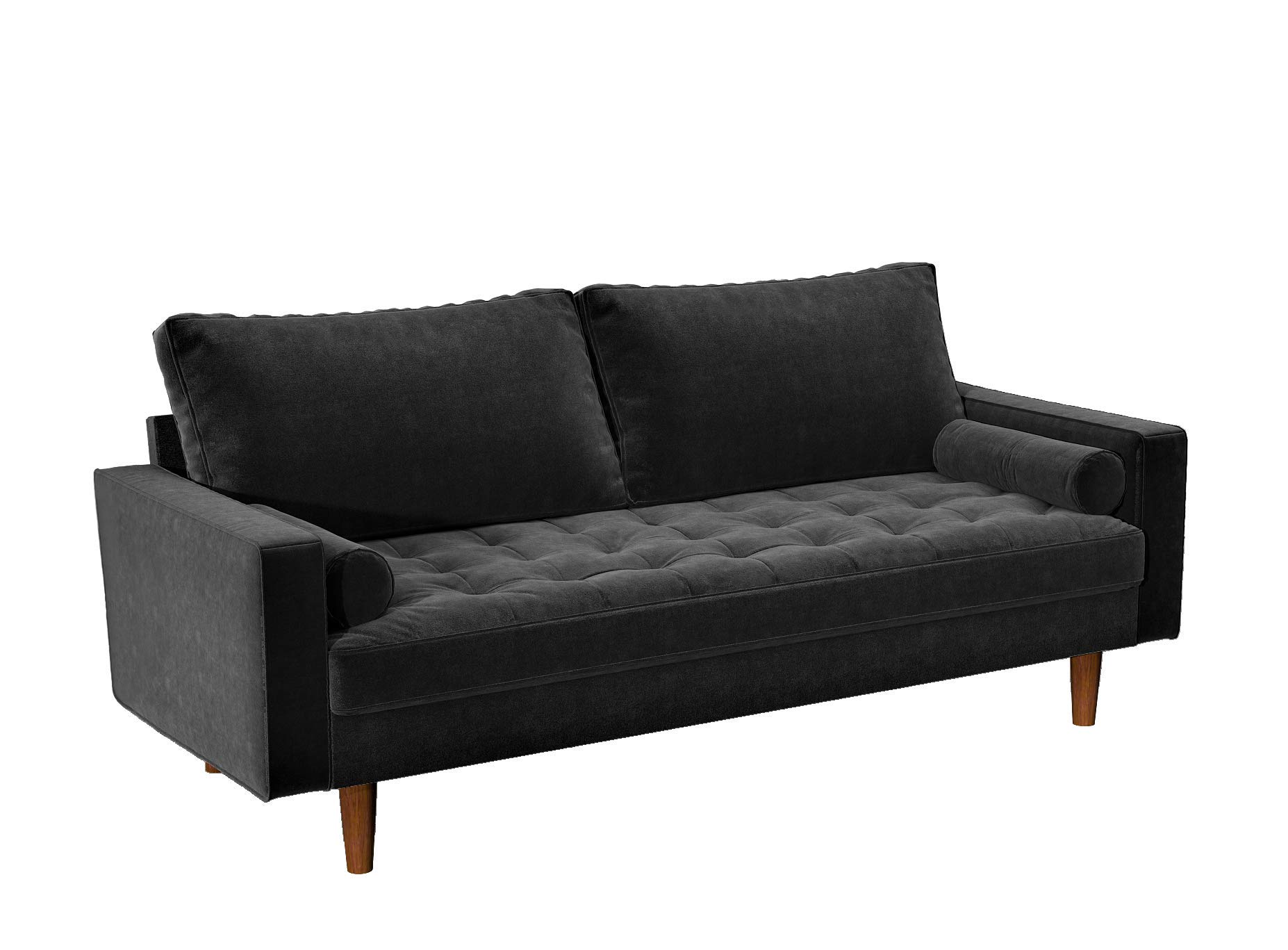Womble Velvet Upholstered Living Room Diamond Tufted Chesterfield Sofa with Gleaming Nailheads, Midnight