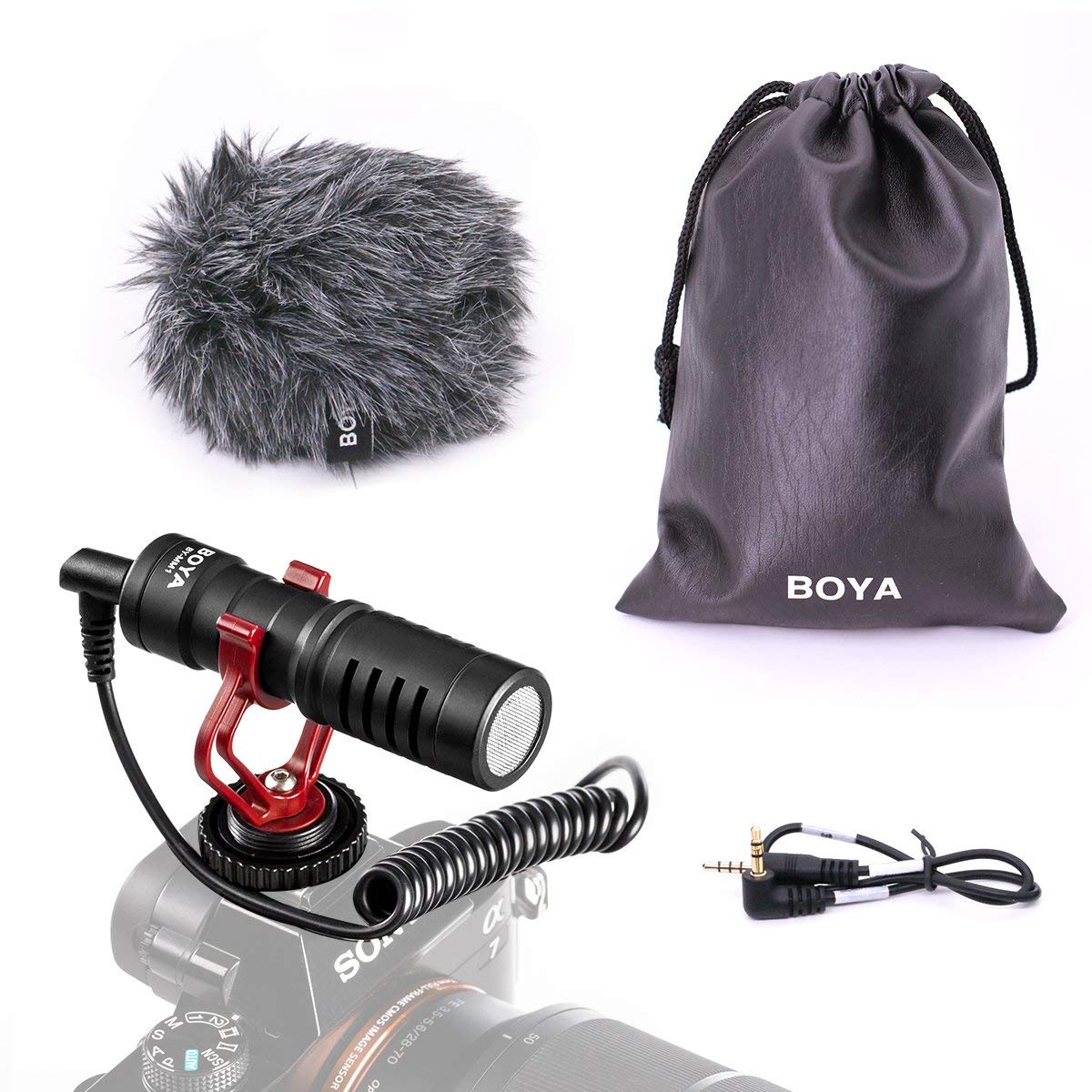 Boya by-MM1 Super-Cardioid Shotgun Auxiliary Unidirectional Microphone (Black)
