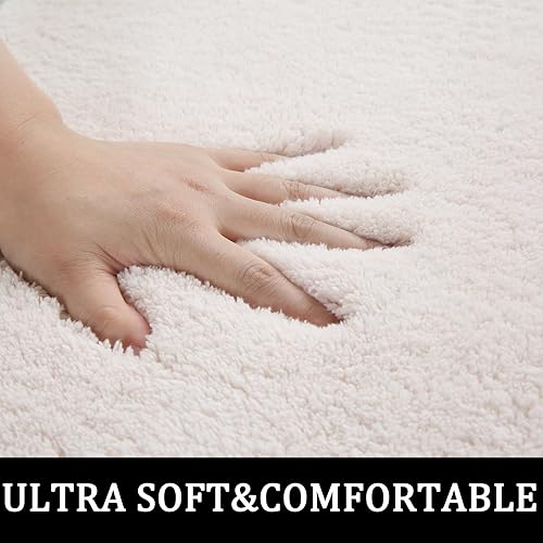 Miniatura 4 de Yancorp Alfombras de baño peludas de 3 piezas de felpa gruesa alfombra de baño suave para baño, antideslizante, lavable a máquina, alfombra de baño