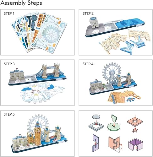 Vista 39 de CubicFun Rompecabezas 3D para adultos y niños, Baviera, Cityline, Venecia, Italia, kits de modelos de construcción, juguetes de regalo para hombres