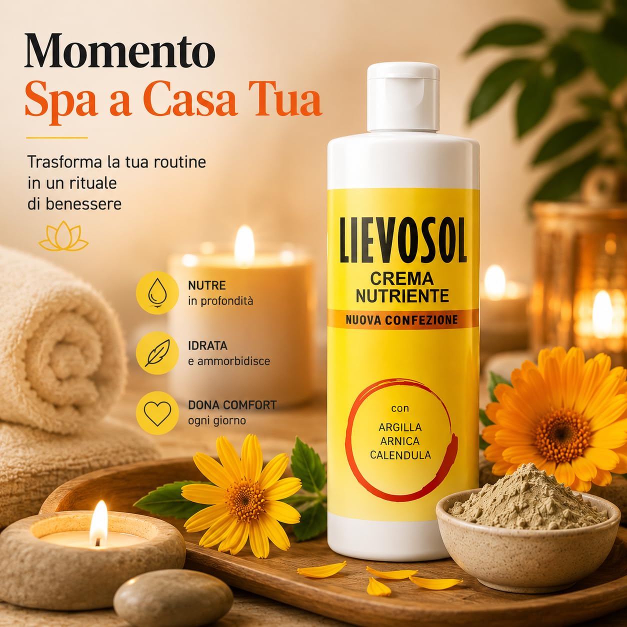 Lievosol Crema Antidolorifica 400ml | Arnica e Artiglio del Diavolo, Sollievo Dolori Muscolari, Sollievo Dolori Articolari, Sollievo Schiena e Cervicale