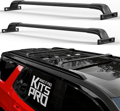 KitsPro 260lb Roof Rack Cross Bars for 2015-2020 Tahoe Suburban Yukon Escalade Heavy Duty Aluminum Crossbars, Matte Black, No Drilling Flushed Side Rails Only