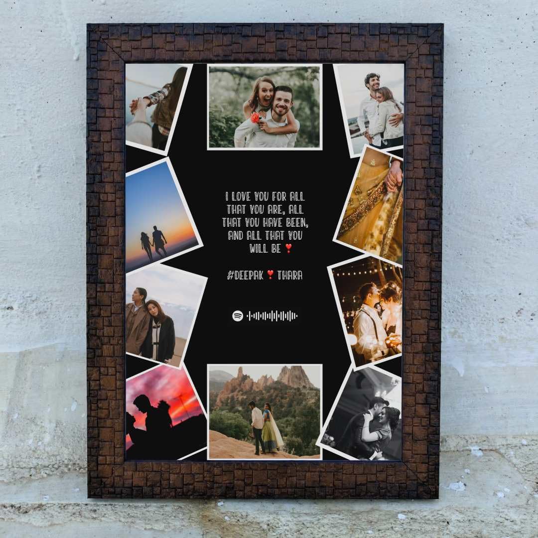 Personalized Couple Love Letter Photo Frame | Best Anniversary Gift | Wedding Engagement Gift for Couple | Special Husband Wife | A4 Size Frame | Dream Gifts