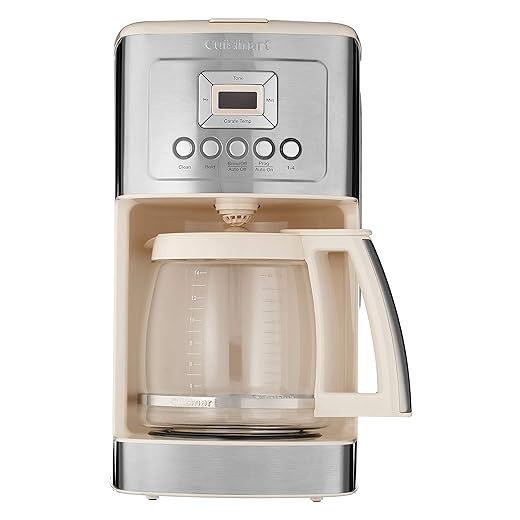 Cuisinart DCC-3200 14-Cup Glass Carafe with Stainless Steel Handle Programmable Coffeemaker, Cream