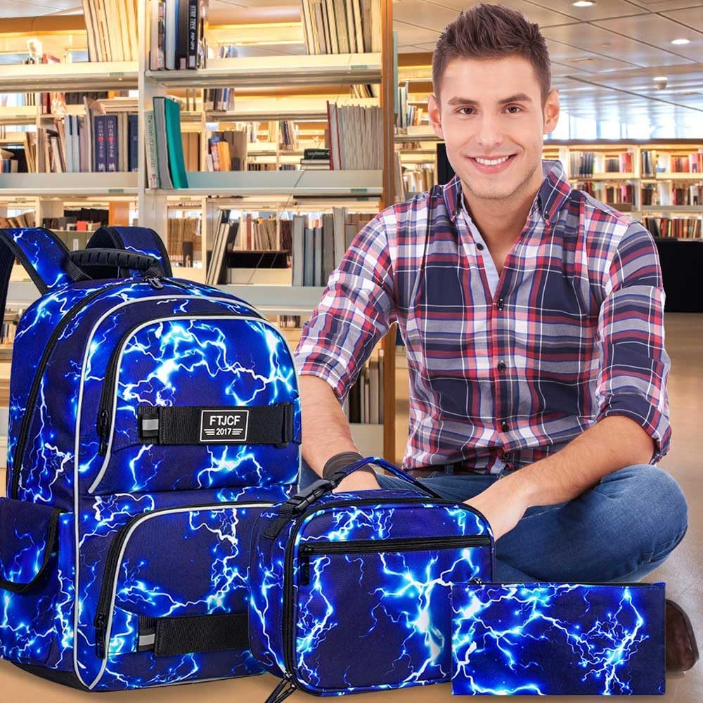 3PCS Girls Backpack, Water Resistant Womens School Bag With Lunch Box, 17 Inch Bookbag Set for College Teenagers. - Image 7