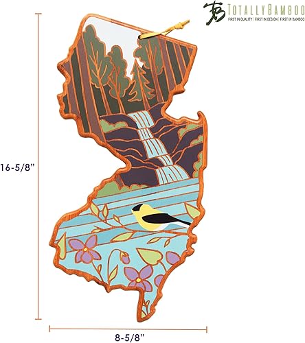 Vista 326 de Totally Bamboo Tabla de cortar con forma del estado de Nebraska y bandeja para servir charcutería con ilustraciones de Summer Stokes, incluye