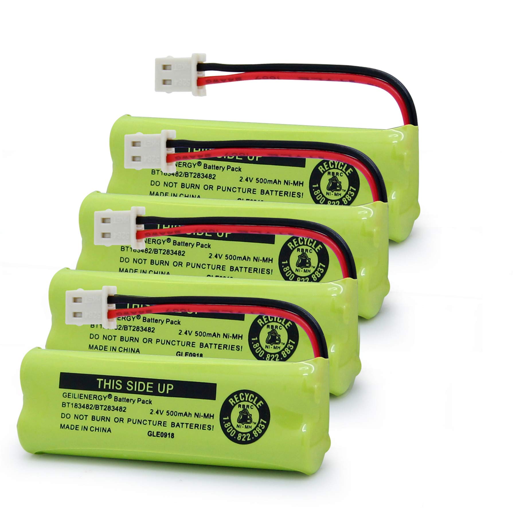 GEILIENERGY BT183482 BT283482 Ni-MH Cordless Phone Battery Compatible with Vtech DS6401 DS6421 DS6422 DS6472 LS6405 LS6425 LS6426 LS6475 LS6476 89-1348-01-00(Pack of 4)