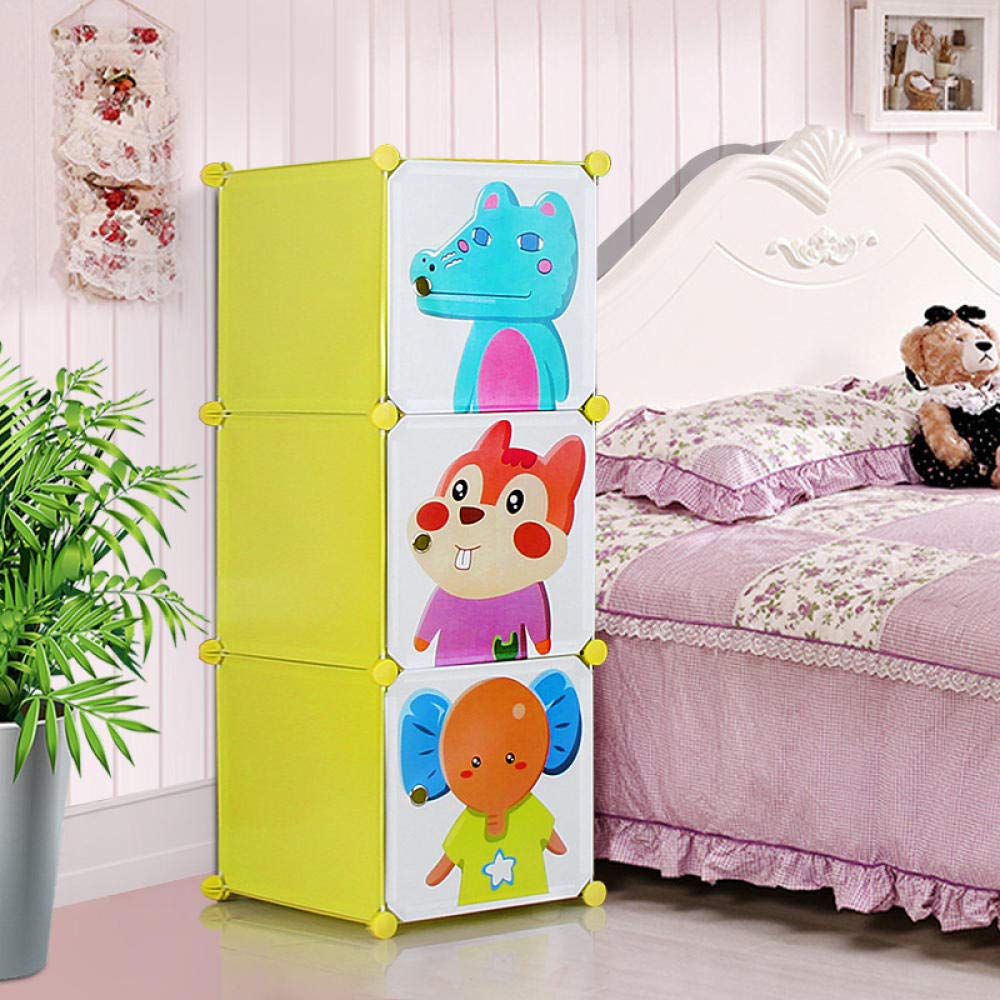 Armario infantil de dibujos animados de resina resistente y diseño modular simple