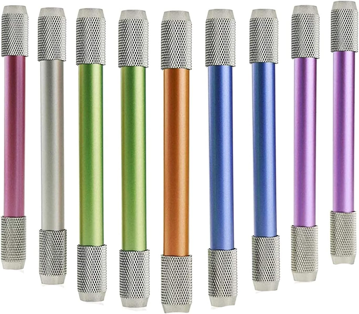9Pcs Dual Head Pencil Lengthener Extender, Creatiee Handy Aluminum Pencil Holder for Sketch Charcoal Pencil School Office Supplies Art Writing Tool - Standard Size & Pencil Saver(6 Colors)