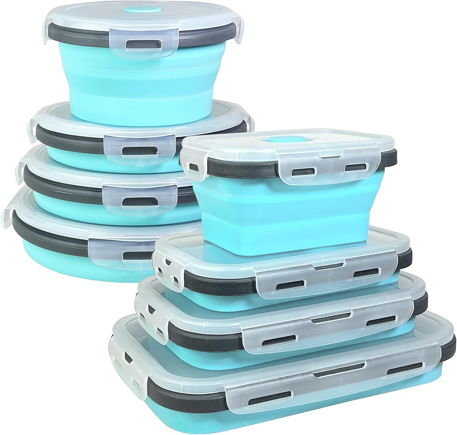 Amazon.com: Guyuyii 8-Pack Silicone Collapsible Food Storage Containers
