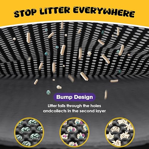 Miniatura 2 de Tapete de doble capa para gatos  Tapete resistente antiseguimiento con ranuras profundas y parte inferior impermeable  Detiene el desorden, fácil de