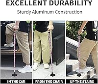 Vista 7 de Walking Cane ATMTV Cane for Woman Mobility & Daily Living Aids 5-Level Height Adjustable Walking Stick Comfortable Plastic T-Handle Portable