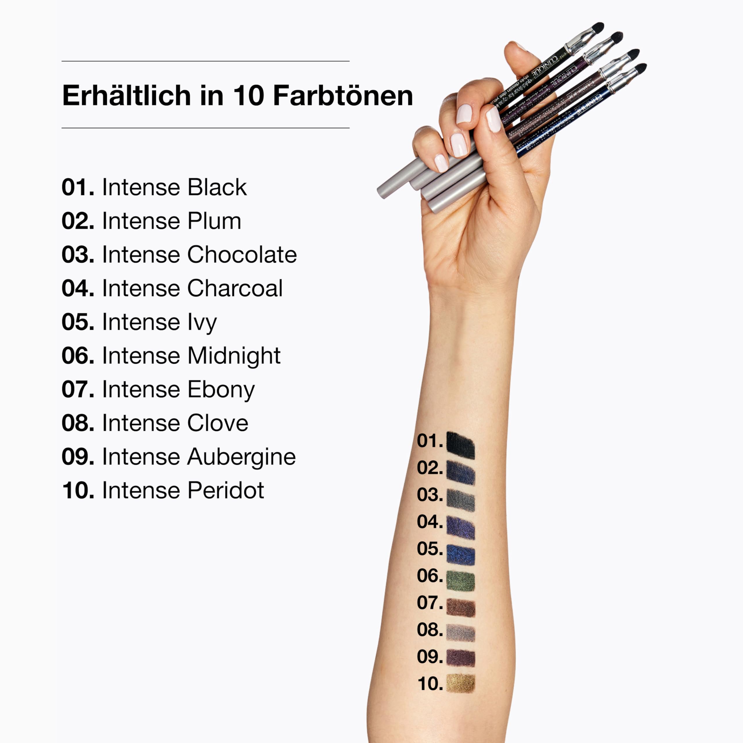 Clinique Quickliner™ For Eyes Intense | Wasserfester Eyeliner-Stift in intensiven Nuancen | wischfest + 24 h Halt + sicher für empfindliche Augen