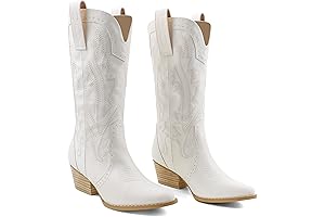 Embroidered Western Cream Cowgirl Boots