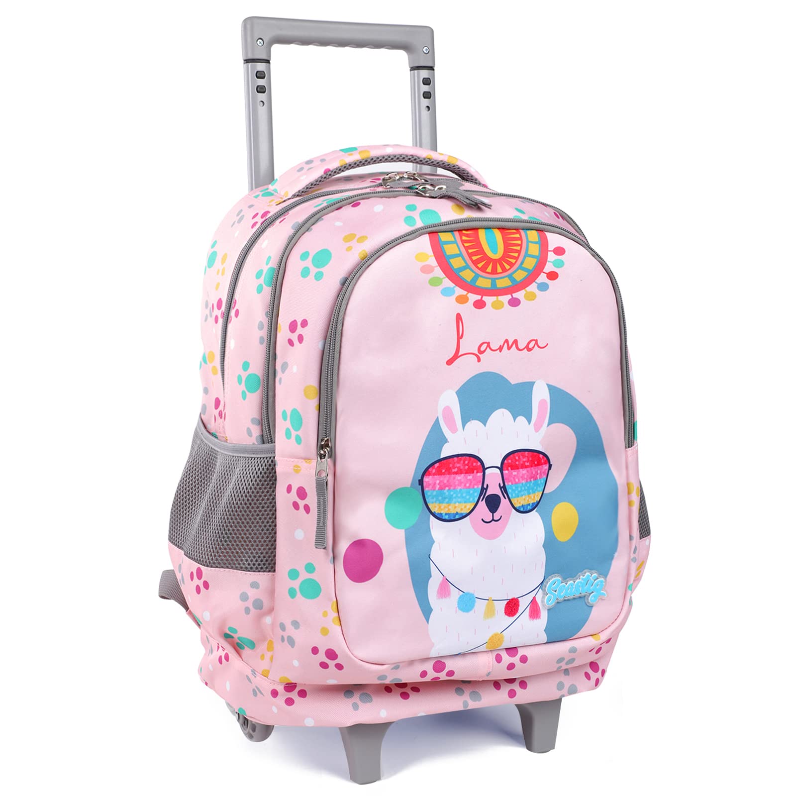 seastig Rolling Backpack for Kids Wheeled Backpack 18in Double Handle Backpack with Wheels