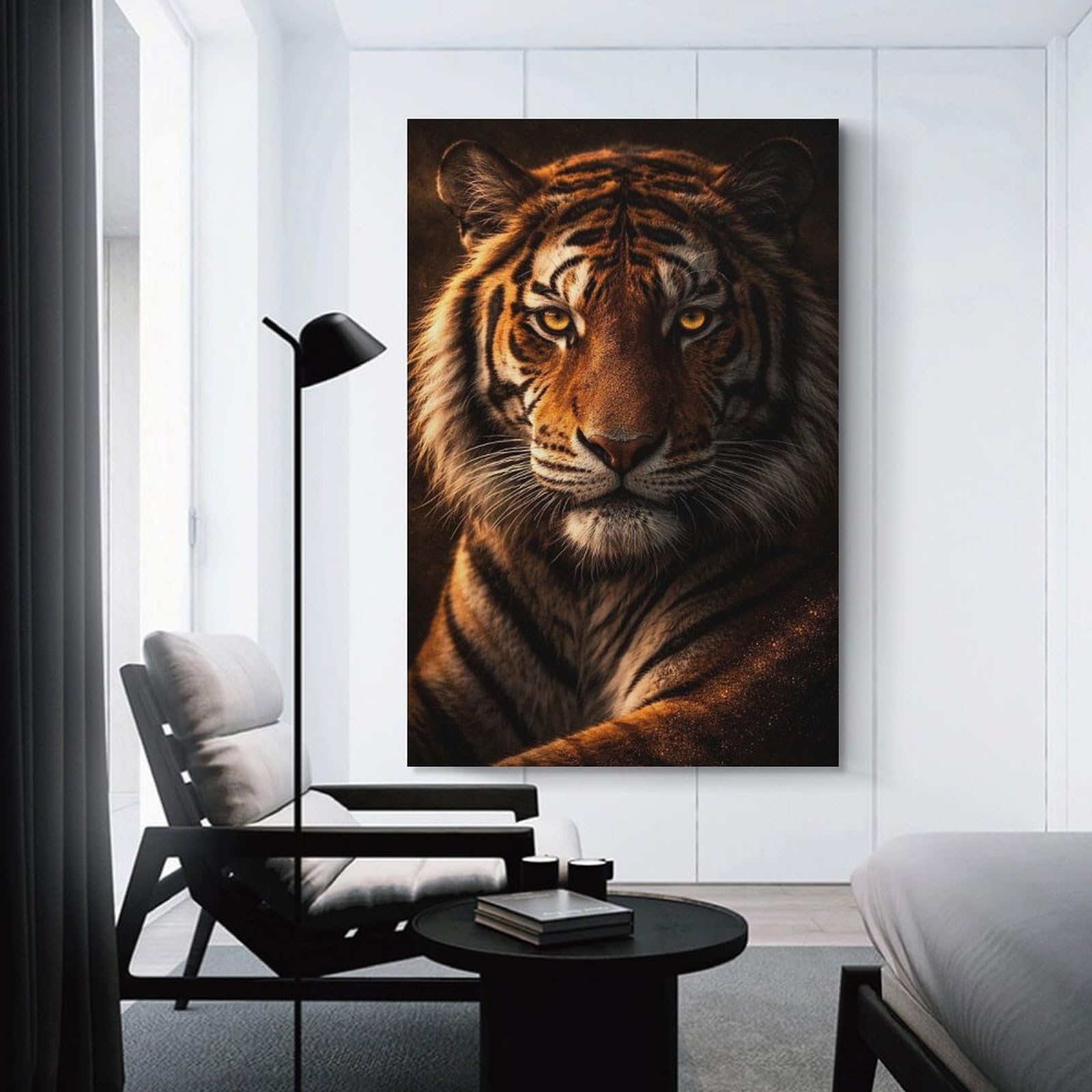 Junmoney Decorative Wall Artwork Majestic Tiger Portrait(2), 24x36inch(60x90cm), for Corridors, Hallways Or Apartment Entries, Wall Decor to Refresh Empty Corners