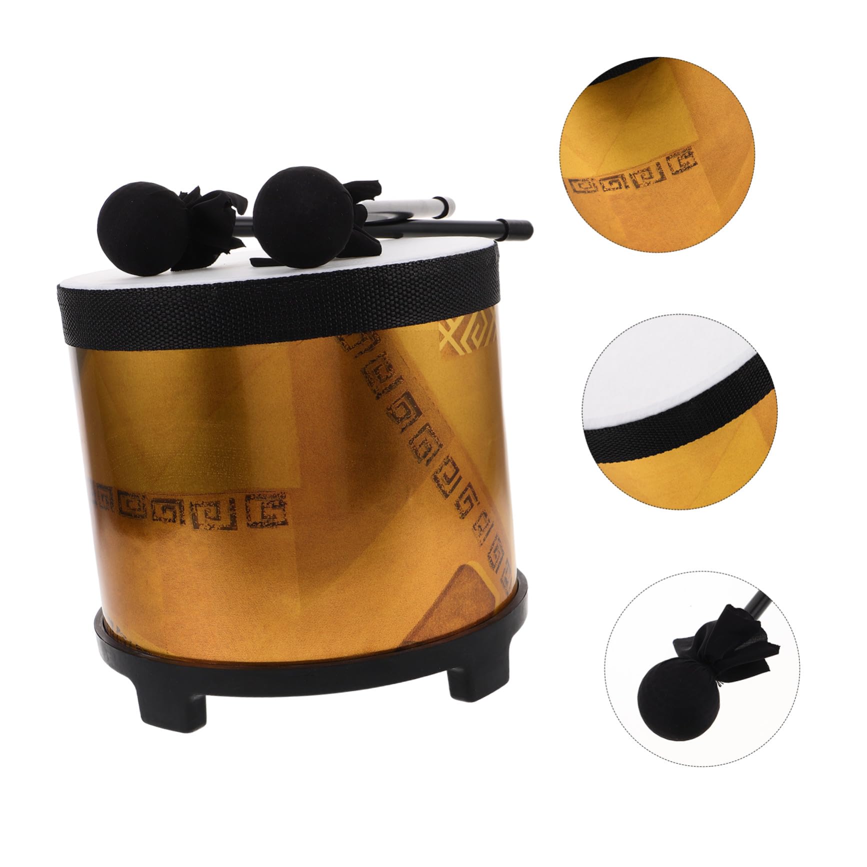 Instrumento de Percusión Infantil de Suelo para Aprendizaje Temprano | 1 Juego con Mazo, Abs, Telas y Pu, para Clases de Música en Interior, Color Dorado