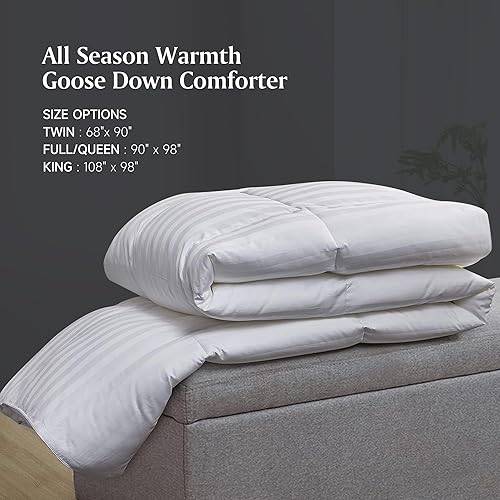 Miniatura 7 de Beautyrest Edredón de plumón de ganso blanco húngaro de algodón cultivado en Estados Unidos para todas las estaciones, tamaño King, 750, potencia de