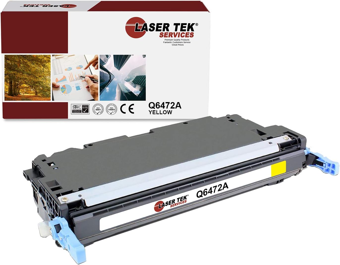 Laser Tek Services Compatible Toner Cartridge Replacement for HP 502A Q6472A Works with HP Color LaserJet 3600 3600fn 3600n Printers (Yellow, 1 Pack) - 4,000 Pages