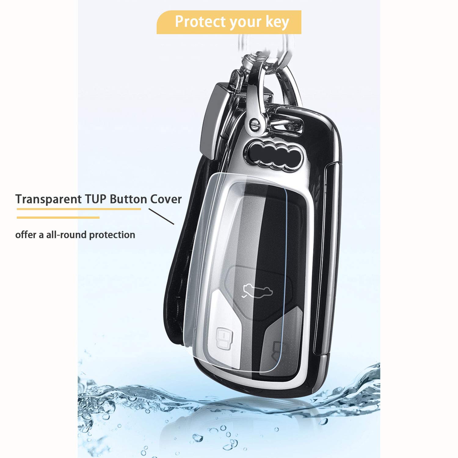 Porte-Clés Voiture Audi A5 En Cuir - Accessoire Style, Léger, Multifonction, Idéal En Cadeau - 3