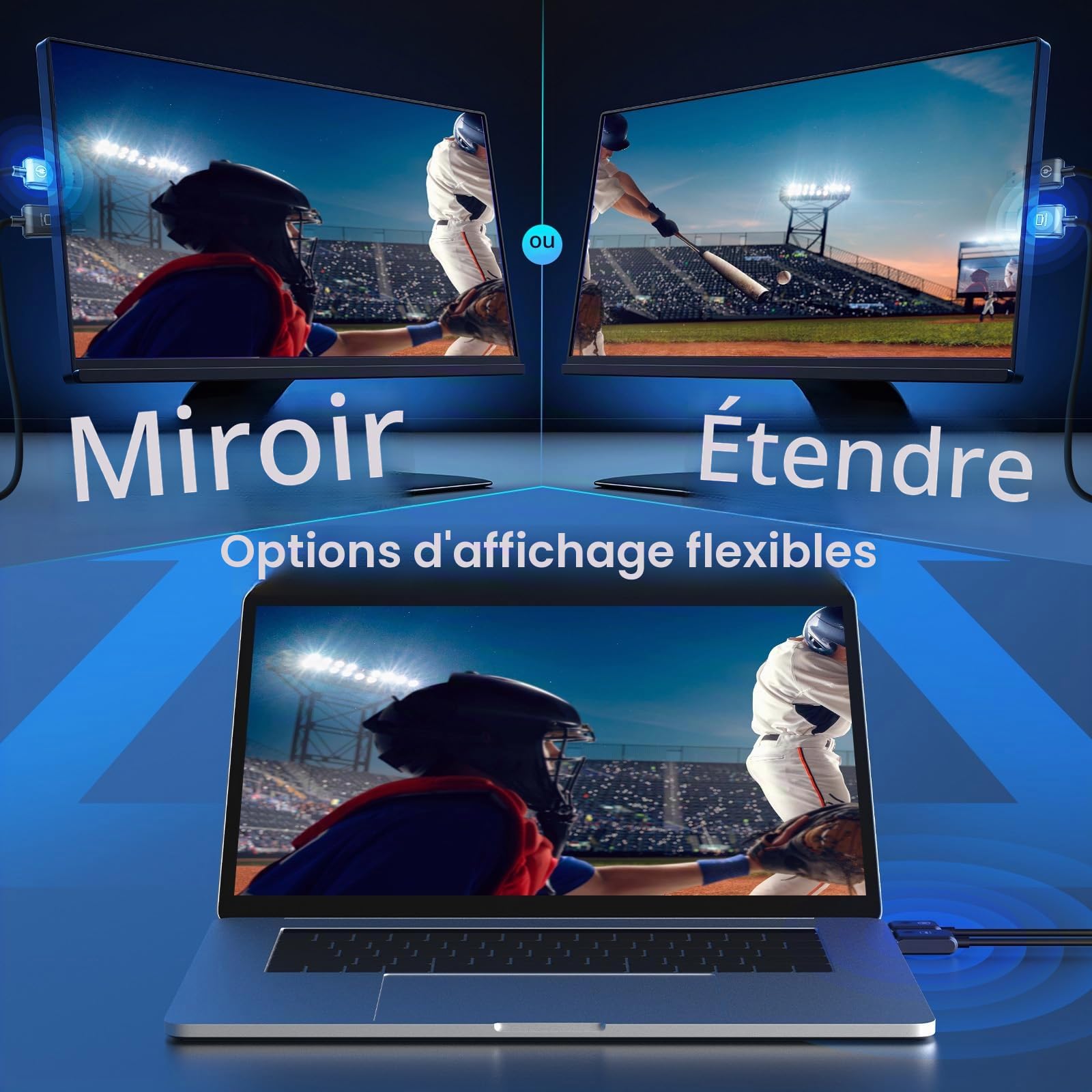 MINIX H1, 5G HDMI sans Fil avec Emetteur et Récepteur, Plug & Play, 1080P 165FT/50M HDMI Lecteur de Streaming Audio Vidéo, pour Laptop/PC/Camera vers HDTV/Projector/Monitor